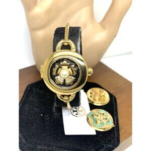 Tory Burch Women's Watch TBW6018SET Mother of Pearl Dial Quartz Bangle Gold